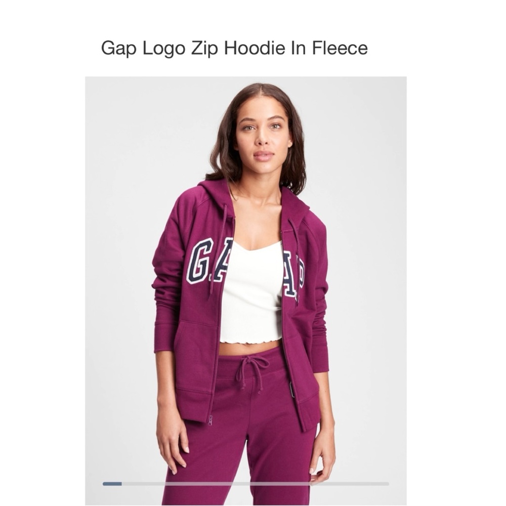 NWT Gap beach purple plum zip up hoodie size: XL Tall (pants sold separately)